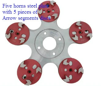 16'' Five horns Steel heavy duty rust free disc for Diamond floor grinder |400mm Chassis Bottom plate for install diamond tools