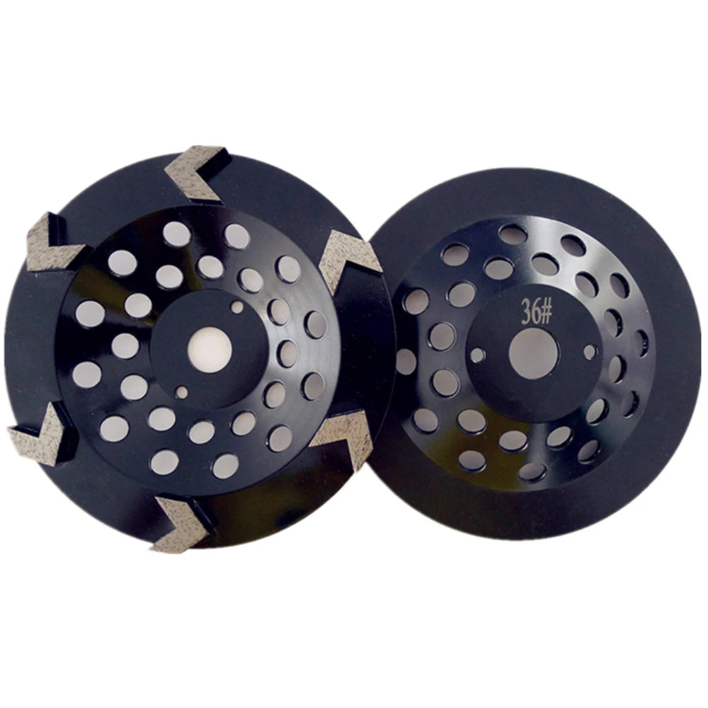 Metal Bond Diamond Grinding Plates 7 Inch Abrasive Discs with Sharp Arrow Segments for Grinding Concrete and Terrazzo Floors 3PC