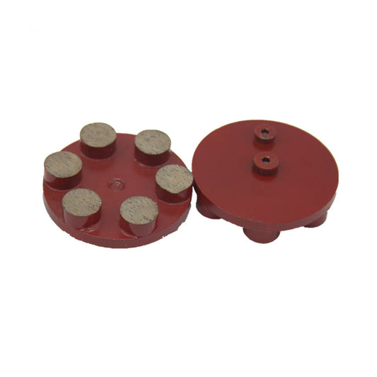 Red Color Medium Bond Concrete Grinding Disc 4 Inch Double Post Floor Polishing Cup Wheel With Six Metal Bars 9PCS