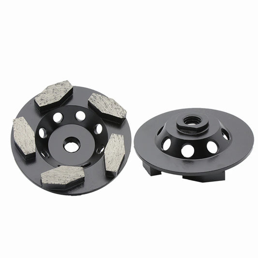 4" Diamond Grinding Disc for Angle Grinder with M14 Thread, Stone Cup Wheel for Concrete Floor Pads, 5/8"-11 Holes, 9PCS