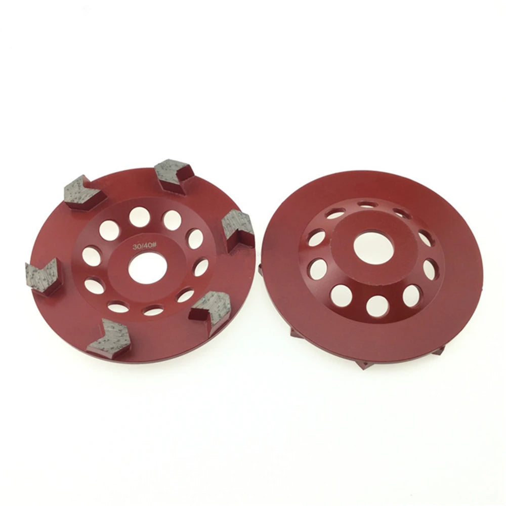 5 Inch Diamond Grinding Cup Wheel with M14 Thread and 22.23mm Bore for Concrete Floor - 9PCS, Featuring Six Arrow Segments