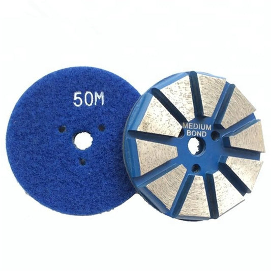 3 Inch Diamond Grinding Disc with  and 8-10 Segments for Terrazzo and Concrete Polishing - 9 Piece Set