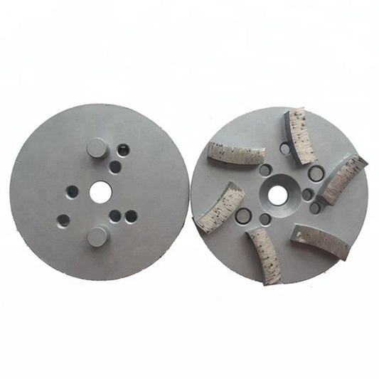 Double Post Concrete Grinding Wheel with 6 Diamond Bond Segments - 4 Inch Terrco Abrasive Plates - Set of 9PCS
