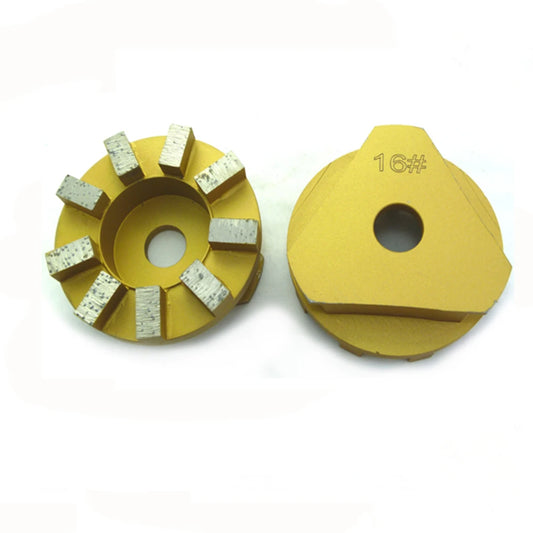 Triangle Quick Change Terrco Metal Bond Diamond Grinding Disc 4 Inch Concrete Puck With Nine Rectangle Bars 9PCS