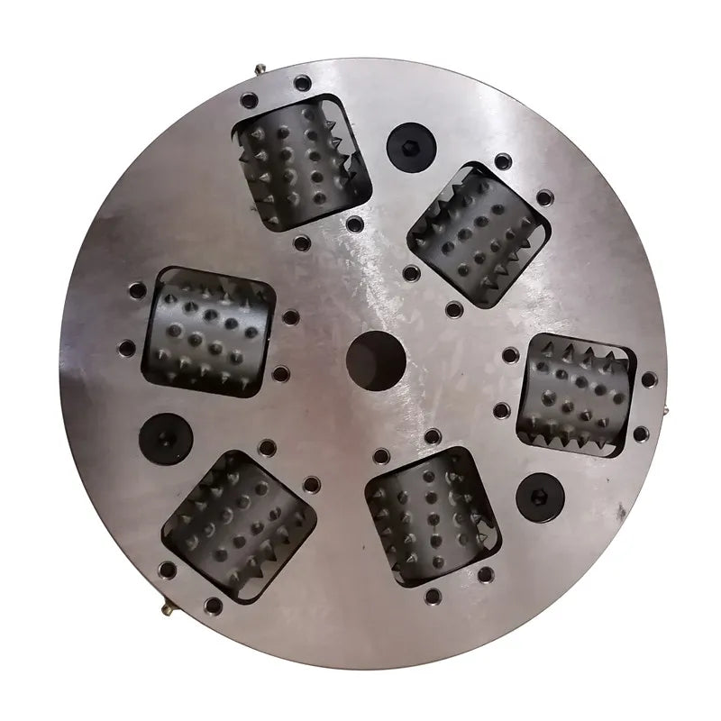 Bush Hammer 12 Inch 300MM Single Layer Metal 6 Rollers Rotary Plate Diamond Abrasive Tool For Grinding Concrete And Stone