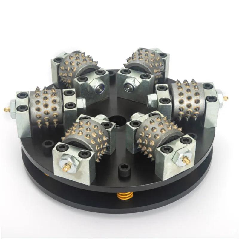 Bush Hammer 12 Inch 300MM Single Layer Metal 6 Rollers Rotary Plate Diamond Abrasive Tool For Grinding Concrete And Stone