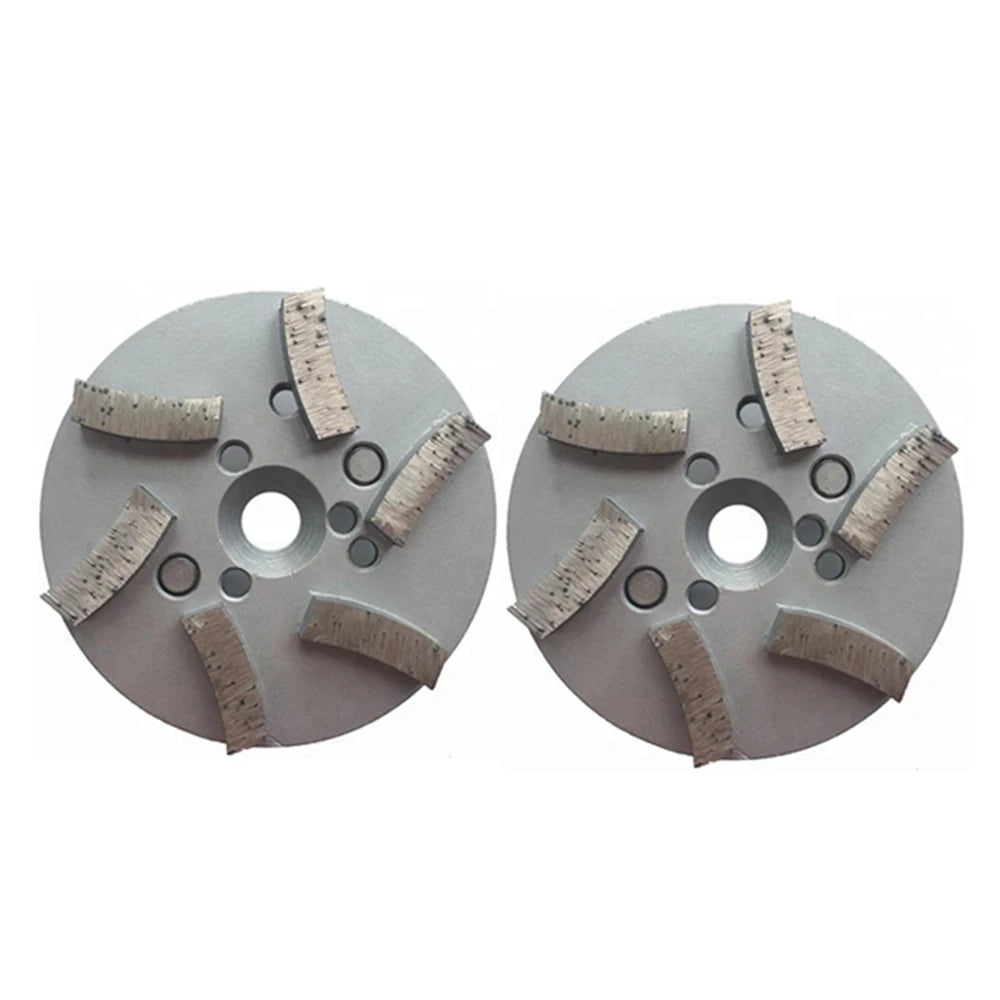 Double Post Concrete Grinding Wheel with 6 Diamond Bond Segments - 4 Inch Terrco Abrasive Plates - Set of 9PCS