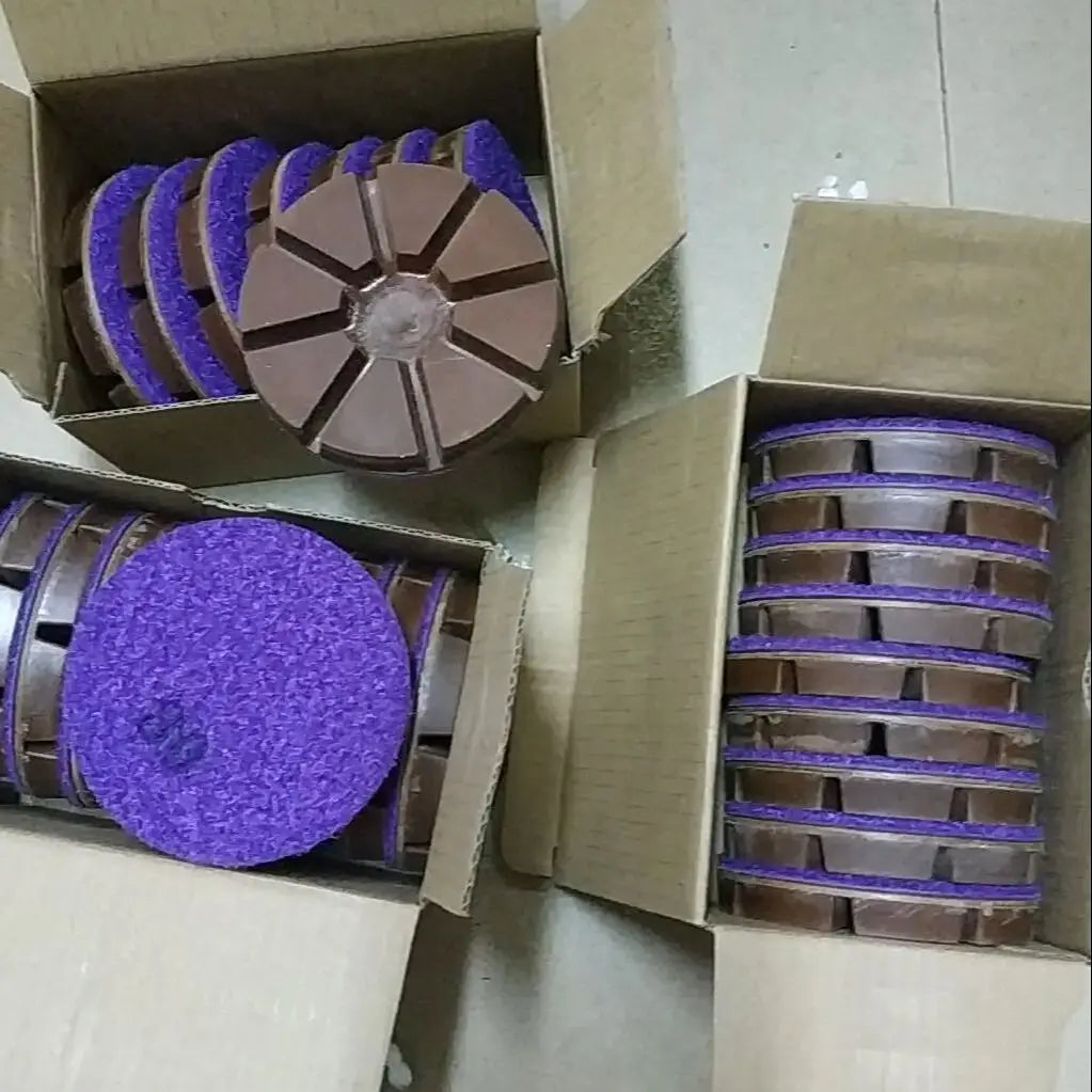 3inch 80mm Diamond Floor Polishing Pads Metal Filling Resin Copper Hybrid Grinding Disc Concrete Polishing Coarse Grinding 9PCS