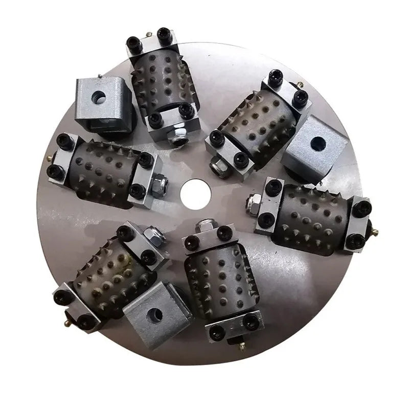 Bush Hammer 12 Inch 300MM Single Layer Metal 6 Rollers Rotary Plate Diamond Abrasive Tool For Grinding Concrete And Stone
