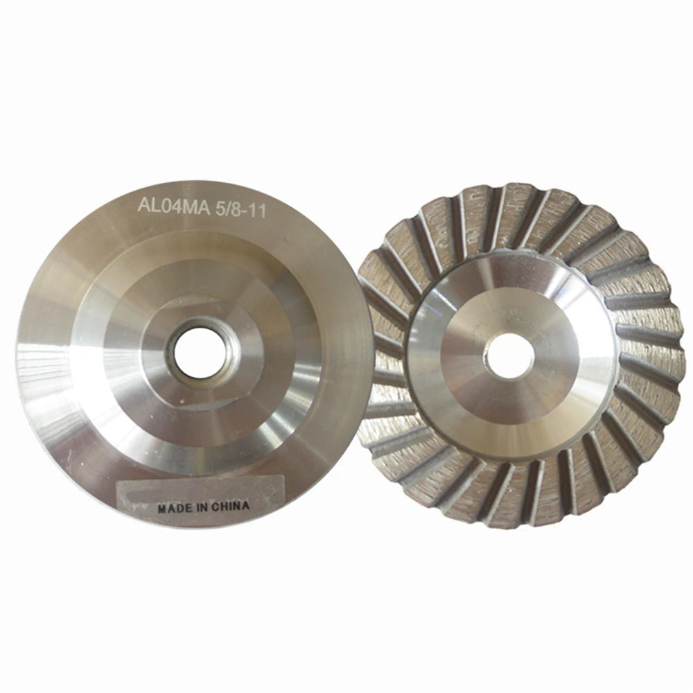 Diamond Grinding Disc for Concrete 9 Piece Set with Aluminium Base Stone Grinding Cup Wheel 4 & 5 Inch Continuous Rim Turbo