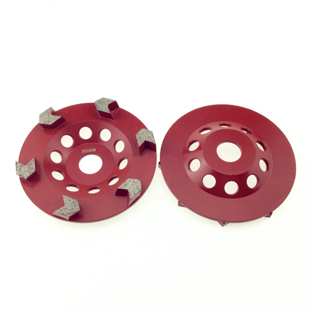 5 Inch Diamond Grinding Cup Wheel with M14 Thread and 22.23mm Bore for Concrete Floor - 9PCS, Featuring Six Arrow Segments