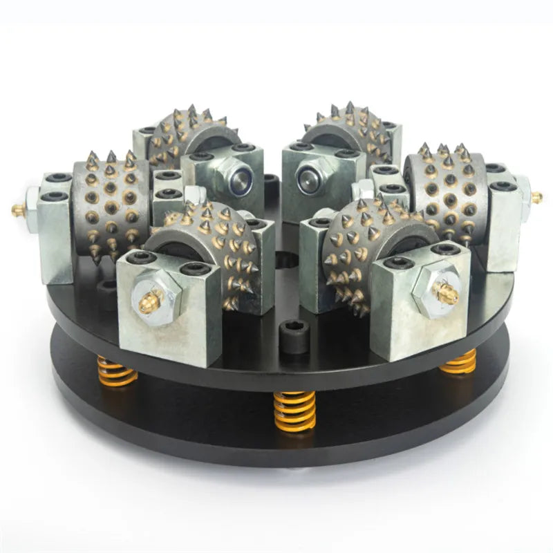 Bush Hammer 12 Inch 300MM Single Layer Metal 6 Rollers Rotary Plate Diamond Abrasive Tool For Grinding Concrete And Stone