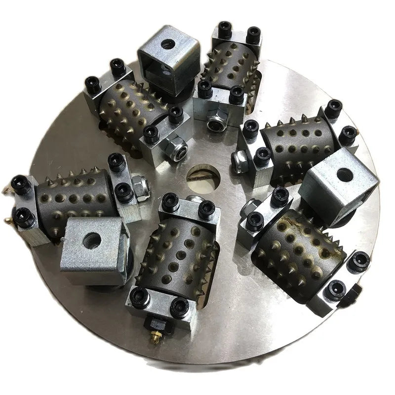 Bush Hammer 12 Inch 300MM Single Layer Metal 6 Rollers Rotary Plate Diamond Abrasive Tool For Grinding Concrete And Stone
