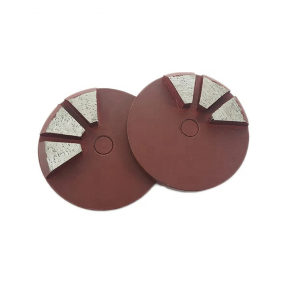 9PCS Two Pins STI Concrete Grinding Disc 3 Inch Diamond Floor Wheel Metal Bond Polishing Pads With Three Segments
