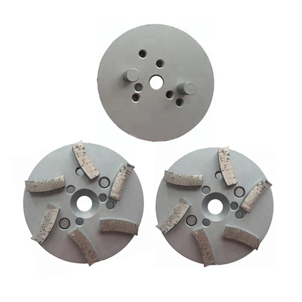 Double Post Concrete Grinding Wheel with 6 Diamond Bond Segments - 4 Inch Terrco Abrasive Plates - Set of 9PCS