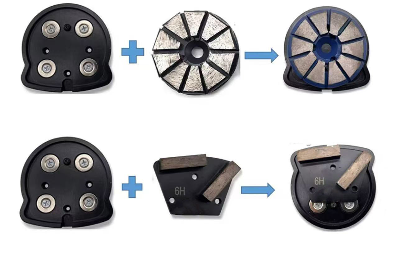 HTC 3-Inch Polishing Pads Magnetic Backplate Adapter for Trapezoid Grinding Plates & 3-Inch Round Grinding Discs