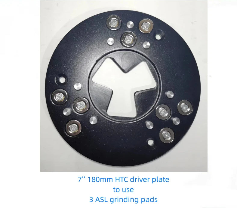 7'' HTC Diamond Driver Plate Magnetic Adapter Disk Carrier Holder to Use 3 ASL Trapezoid Grinding Blocks Polishing Pads