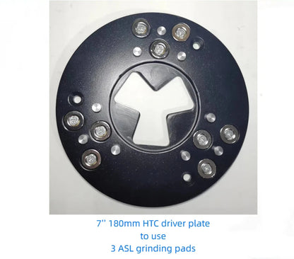 7'' HTC Diamond Driver Plate Magnetic Adapter Disk Carrier Holder to Use 3 ASL Trapezoid Grinding Blocks Polishing Pads