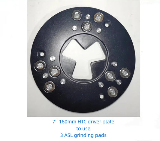 7'' HTC Diamond Driver Plate Magnetic Adapter Disk Carrier Holder to Use 3 ASL Trapezoid Grinding Blocks Polishing Pads