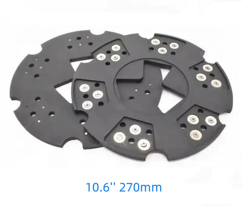 10.6'' Diamond Driver Plate Quick Change Adapter Disk Carrier Holder for HTC Floor Grinder to Use 6 Trapezoid Grinding Blocks