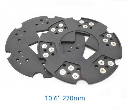 10.6'' Diamond Driver Plate Quick Change Adapter Disk Carrier Holder for HTC Floor Grinder to Use 6 Trapezoid Grinding Blocks