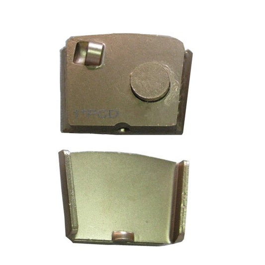 Quick Change Two Quarter HTC  Quick Lock   PCD Grinding Blades  Coarse Concrete Floors Blastrac Trapezoid Metal Base Welded HTC  EZ  Blank 9PCS