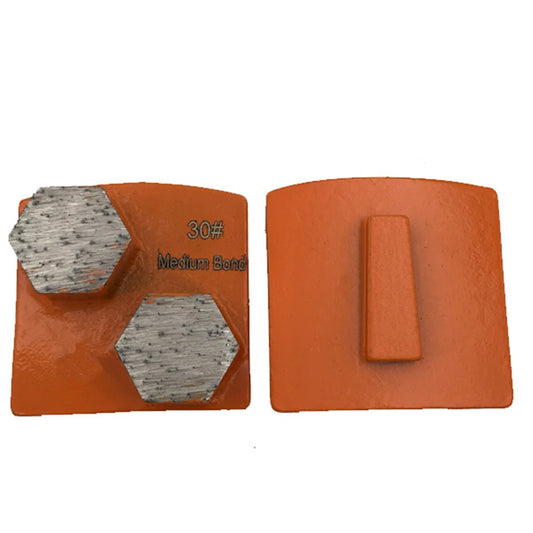 Husqvarna Redi Lock Diamond Grinding Pads High Quality Redilock Grinding Block Coffin  Shoes Two Hexagonal Segments Matel Bond Concrete Pads 12PCS