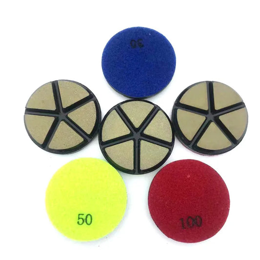 9PCS Polishing Pads Ceramic  3 Inch 80mm Concrete Floor Grinding Wheel Diamond Dry /Wet Use Coarse