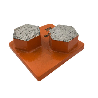 Husqvarna Redi Lock Diamond Grinding Pads High Quality Redilock Grinding Block Coffin  Shoes Two Hexagonal Segments Matel Bond Concrete Pads 12PCS