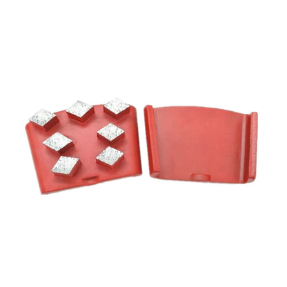 Long-lasting HTC  EZ Change Diamond Grinding Shoes for Concrete Floors with Seven Rhombus Segments - 12PCS