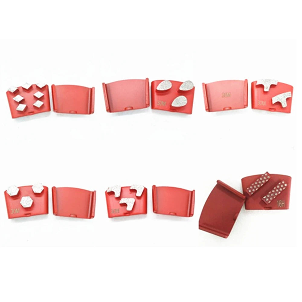 Long-lasting HTC  EZ Change Diamond Grinding Shoes for Concrete Floors with Seven Rhombus Segments - 12PCS