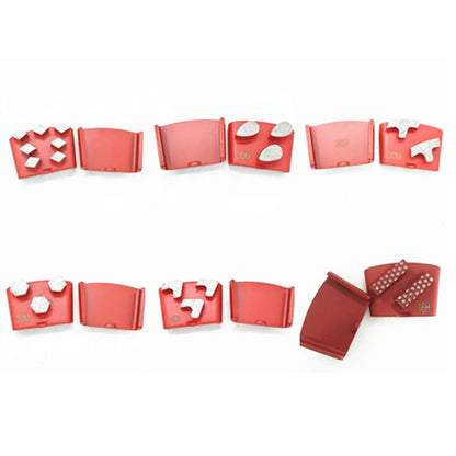 Long-lasting HTC  EZ Change Diamond Grinding Shoes for Concrete Floors with Seven Rhombus Segments - 12PCS
