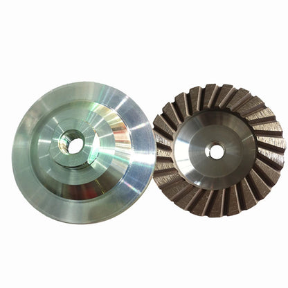Diamond Grinding Disc for Concrete  9 Piece Set with Aluminium Base Stone Grinding Cup Wheel 4 & 5 Inch Continuous Rim Turbo