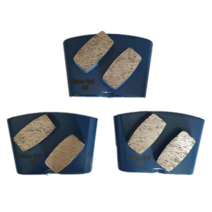 Metal Bond Diamond Grinding Pads with Two Drum Segments for HTC  EZ Change Concrete Floor Grinder Tools 9PCS