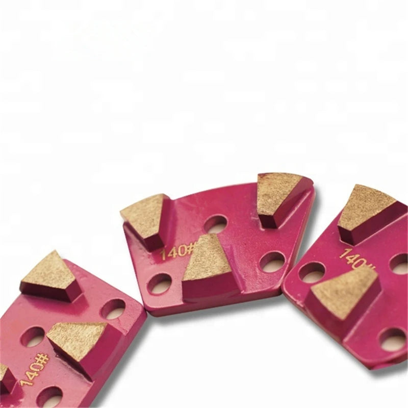 Metal Bond Diamond Grinding Shoes with Three Trapezoid Segments and M6 Thread Holes for Blastrac and ASL Concrete Grinders  12PC