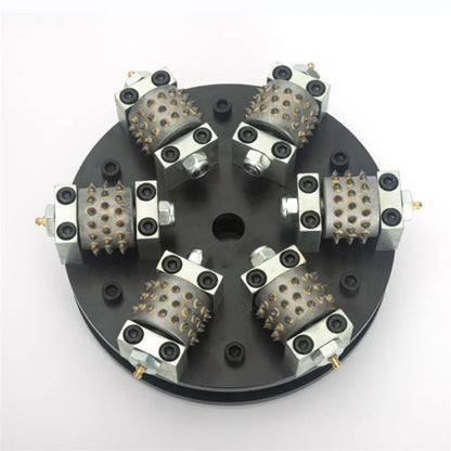 Bush Hammer 12 Inch 300MM Single Layer Metal 6 Rollers Rotary   Plate Diamond Abrasive Tool For Grinding Concrete And Stone