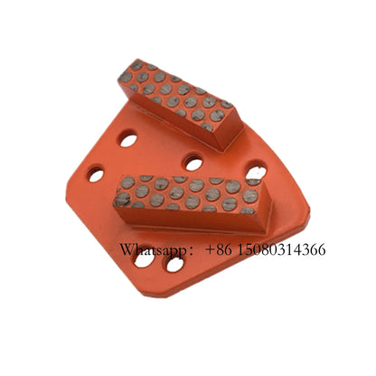 ASL Metal Grinding Plate Six Holes Blank M6 Thread Trapezoid Blastrac Floor Pads With Aggressive Segments 12PCS