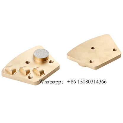 Three M6 Screw Holes Blastrac PCD Concrete Grinding Shoe ASL Trapezoid Metal Diamond Plate For Epoxy Paint Floor 12PCS