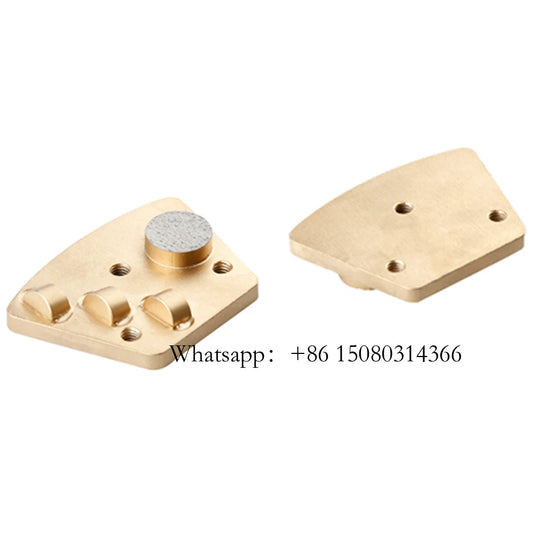 Three M6 Screw Holes Blastrac PCD Concrete Grinding Shoe ASL Trapezoid Metal Diamond Plate For Epoxy Paint Floor 12PCS