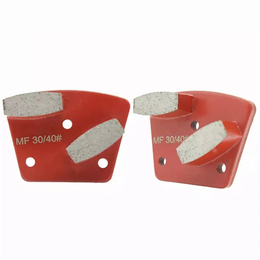 ASL Blastrac Trapezoid Diamond Grinding Shoes with Double Drum Segments for Concrete Polishing - 12PCS with M6 Thread Holes