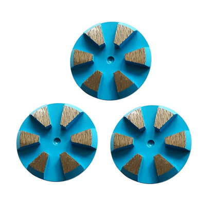 Floor Grinding Plates D83mm 3 Inch Diamond Grinding Disc with Six Segments Single/Double Post Metal Concrete Polishing Pads 9PCS