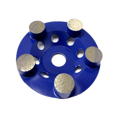 Metal Bond Diamond Grinding Plate 5 Inch Round Segments with Rhombus Abrasive Bars for Concrete Rough Floor Polishing 9PCS