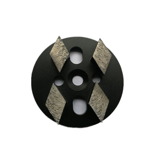 Universal 4 Inch Diamond Grinding Disc with Four Rhombus Segments for Concrete Floor Polishing - D100mm - 12PC