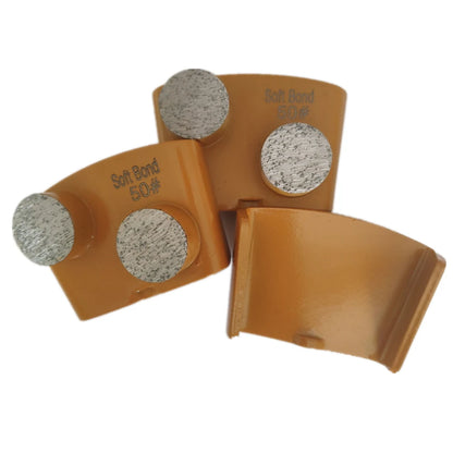 Yellow Soft Metal Bond Concrete Abrasive Disc with Double Round Grinding Bars for HTC EZ Grinder - 9PCS