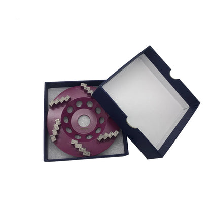 Aggressive Diamond Grinding Wheel Cup 5 Inch D125mm with Six Zigzag Segments for Concrete Sanding, M14 Thread Holes, 9PCS