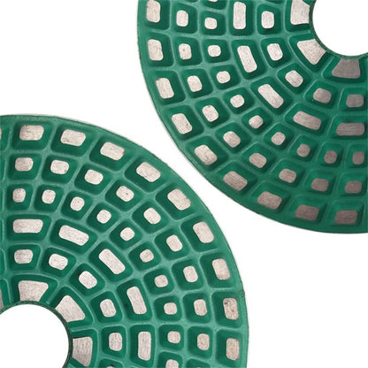 4 Inch Diamond Grinding Disc with 9PC Set of Sintered Metal Bonded Polishing Pads for Four Step Concrete, Granite