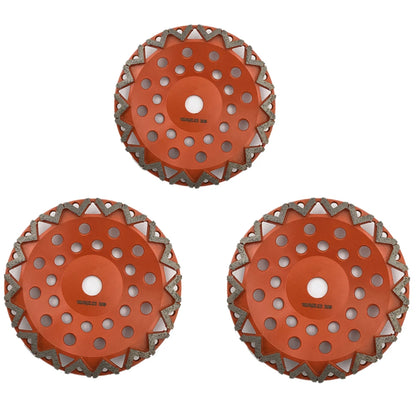 High Sharpness Diamond Arrow Segments Grinding Head for Concrete Plates Floor Disc, 7 Inch, with Metal Bonded Bars - 3PCS