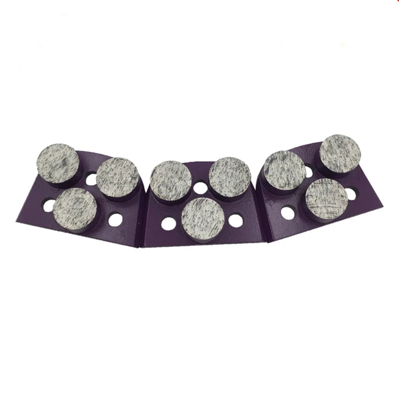 Metal Bond Diamond Grinding Block with Three Round Segments for Concrete and Terrazzo Floor - 12PCS