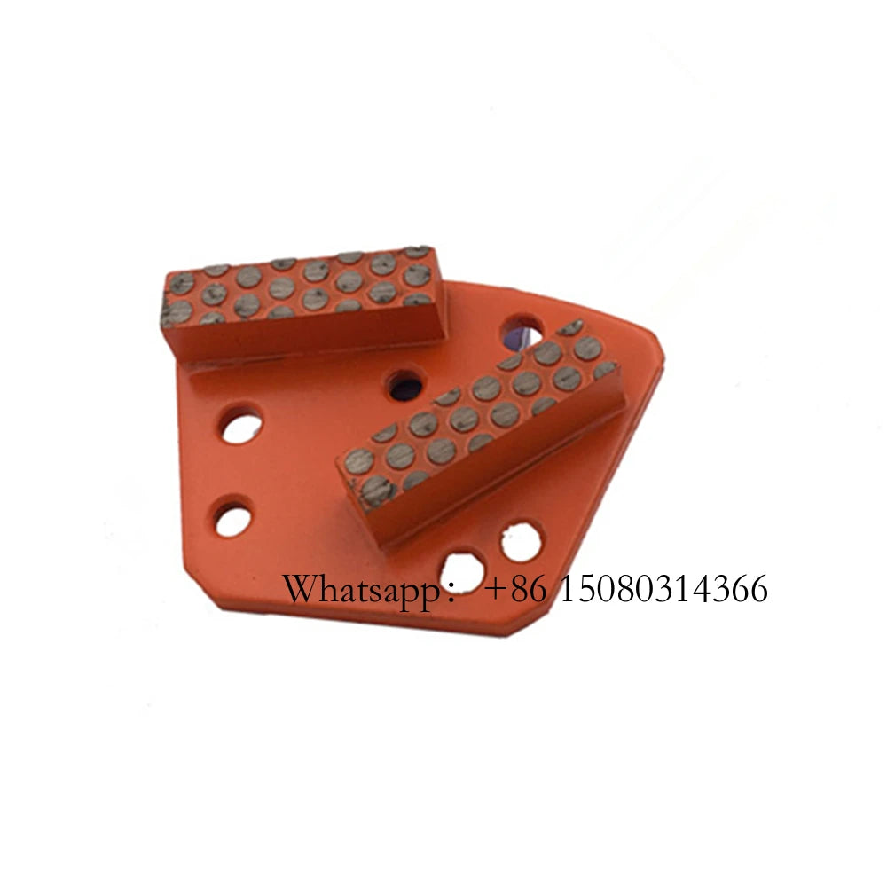 ASL Metal Grinding Plate Six Holes Blank M6 Thread Trapezoid Blastrac Floor Pads With Aggressive Segments 12PCS