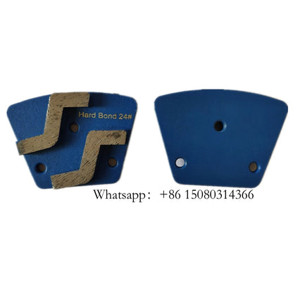 Extreme Hard Bond ASL Trapezoid Grinding Pads Three M6 Screw Holes Grit 30 Metal Segments In Blue 9PCS